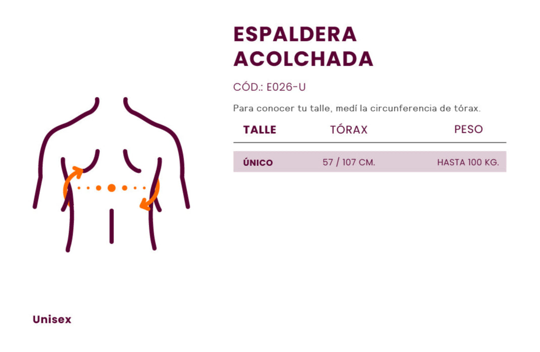 "Descubre la espaldadera acolchada universal unisex, ideal para brindar soporte y comodidad en la espalda durante actividades deportivas o de rehabilitación. Ajustable y de fácil uso, perfecta para cualquier persona que busque aliviar dolores y mejorar su postura."