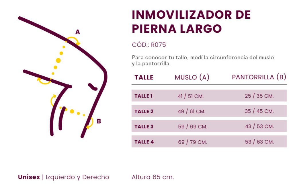 INMOVILIZADOR DE PIERNA LARGO (65 CM) - R075