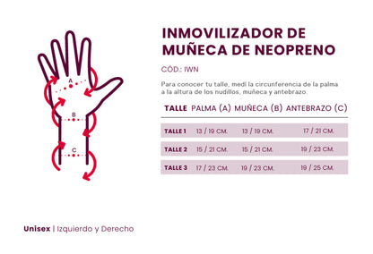 Muñequera inmovilizadora de neoprene - IWN