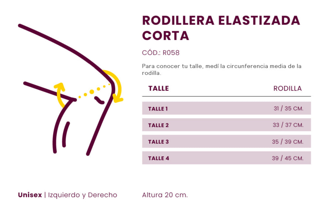 Rodillera Corta Elástica - R058