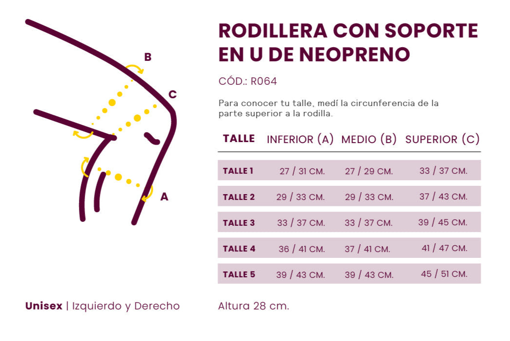 Rodillera de Soporte en U de NEOP - R064