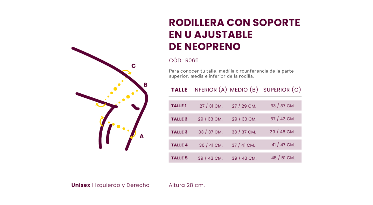 RODILLERA CON SOPORTE EN U AJUSTABLE DE NEOP - R065