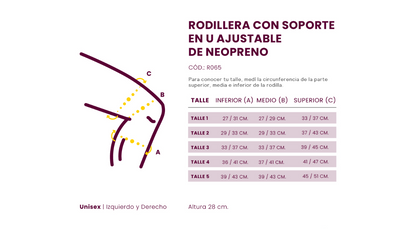 RODILLERA CON SOPORTE EN U AJUSTABLE DE NEOP - R065