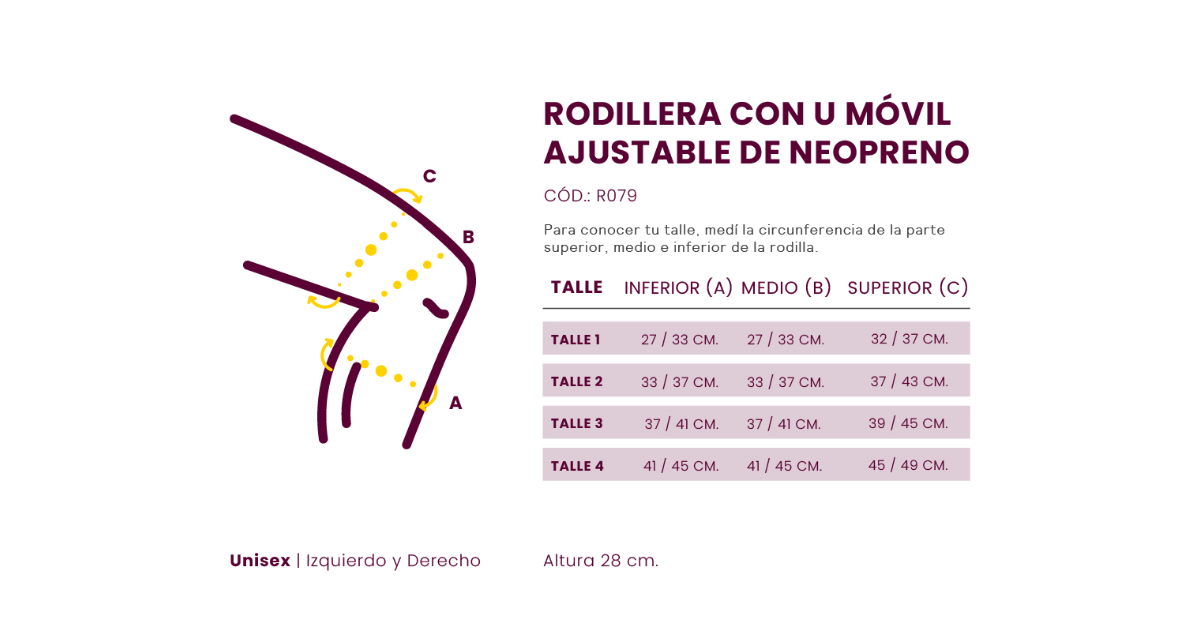 RODILLERA  LUNETA MOVIL CON AJUSTE DE NEOP - R079
