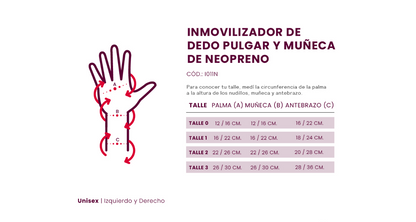 INMOVILIZADOR DE MUÑECA Y PULGAR DE NEOP - I011N