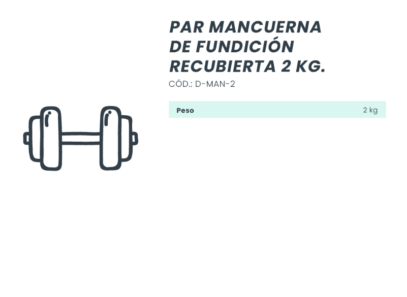 MANCUERNA DE FUNDICIÓN RECUBIERTA 2 KG - D-MAN-2
